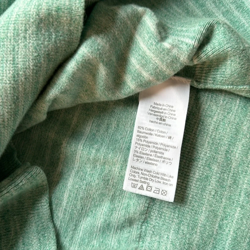 J. CREW Sea Green Space Dyed Wide V-Neck Henley Sweater BG646 Size X-Large